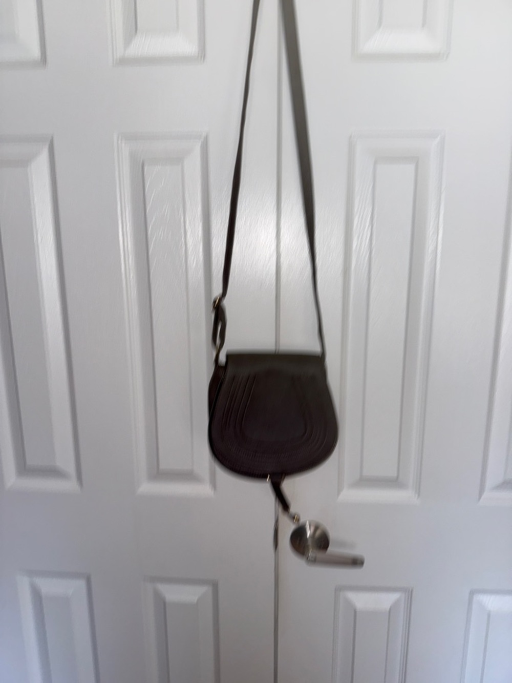 Gray Crossbody Saddle Bag